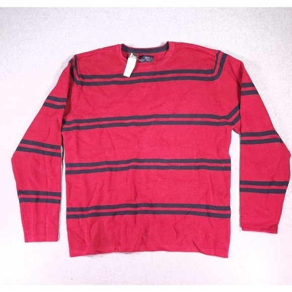 Vintage Buckle BKE Sweater Mens Small S Long Sleeve Sweatshirt Striped Y2K NWT - Picture 1 of 12